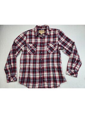 Outdoor Casuals Mens Red Plaid Flannel Shirt Size 2XL Long Sleeve Button-Down
